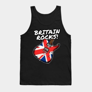 UK Flag Guitar Britain Rocks Electric Guitarist Tank Top